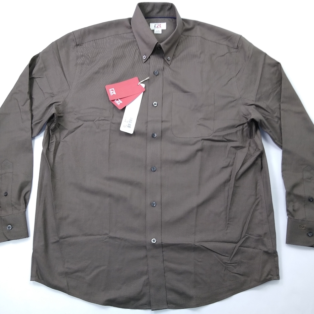Cutter & Buck Men's Solid Brown Cotton Blend Long